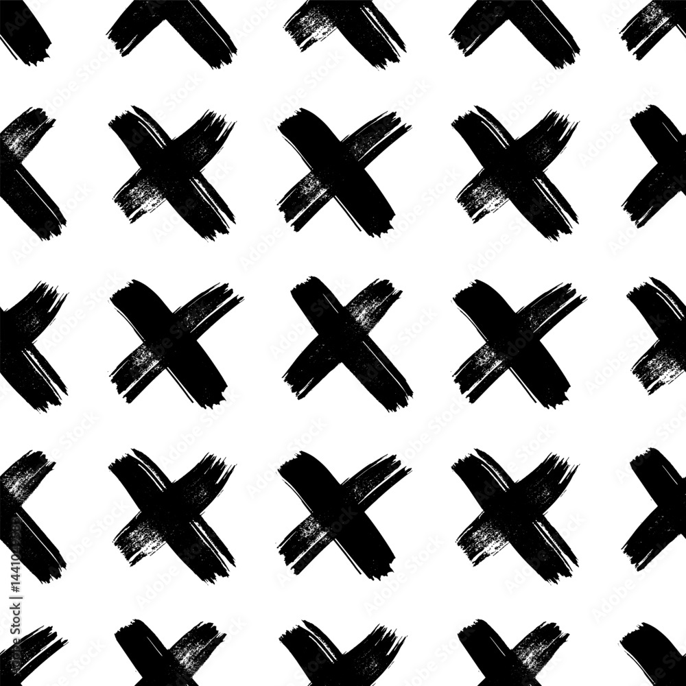 Obraz premium Seamless pattern with hand drawn cross symbols