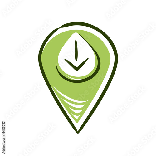 Eco-friendly drop off point symbol for sustainable living and recycling initiatives