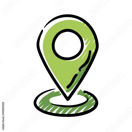 Green location pin icon for navigation and mapping applications, highlighting gps and wayfinding functionality