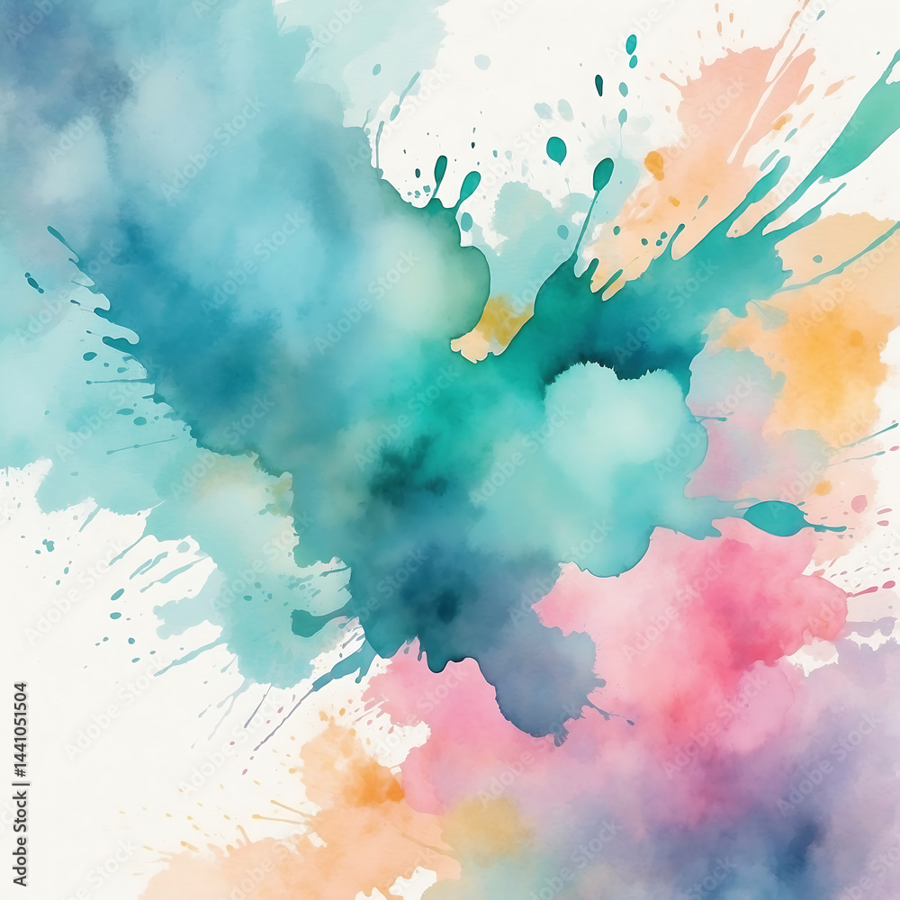 Vibrant Watercolor Splashes Create a Whimsical Abstract Design Vibrant Watercolor Splashes Create a Whimsical Abstract Design