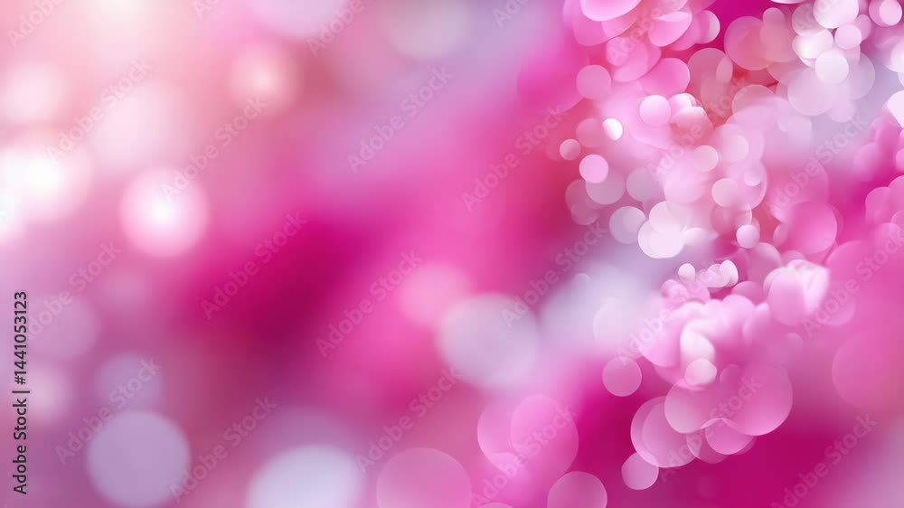 Colorful bokeh effect creates a dreamy atmosphere with pink hues in a blurred background setting during daylight