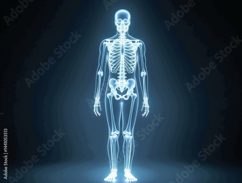 Skeletal System Inside Transparent Human Body