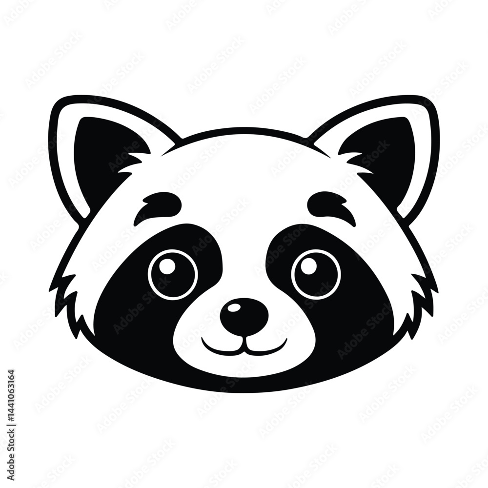 Fototapeta premium A cute cartoon panda bear character, a vector illustration of a funny animal face