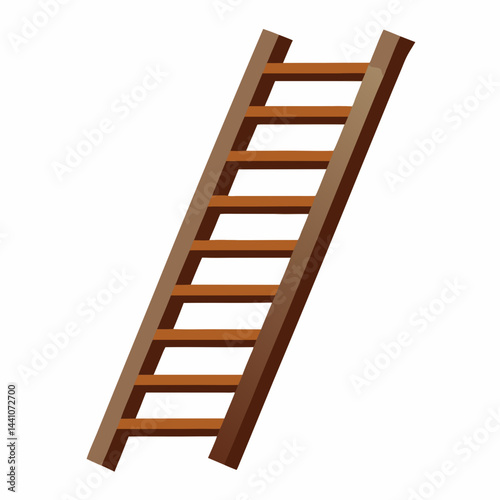 wooden ladder isolated on white