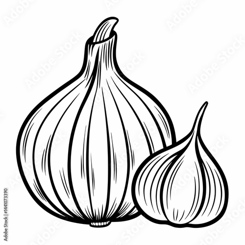 garlic isolated on white