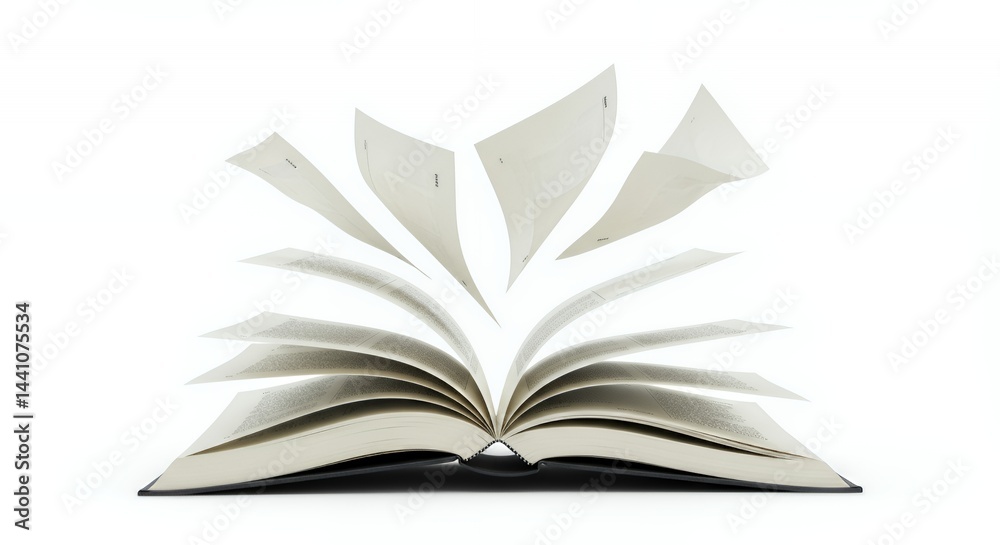 Damaged Textbook Isolated White Background Representing Lost Studies with Floating Pages Perfect for Educational Promotion Ads and Design Templates Detailed Illustration Damaged Textbook Isolated White Background Representing Lost Studies with Floating Pages Perfect for Educational Promotion Ads and Design Templates Detailed Illustration