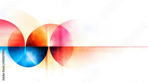 Abstract Geometric Composition with Overlapping Circles and Vibrant Color Gradients