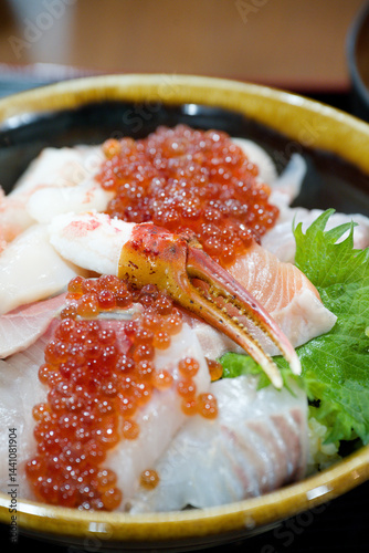 Obraz na płótnie 海鮮丼 w salonie