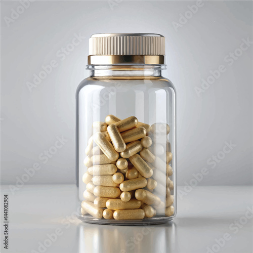 suppliments,3d suppliments bottle,realistic suppliments, transparent suppliment bootlles, tablets, multiple bottles,medicine,without label,glass jar multi color,capsules, omega 3 capsules, vitamins,  