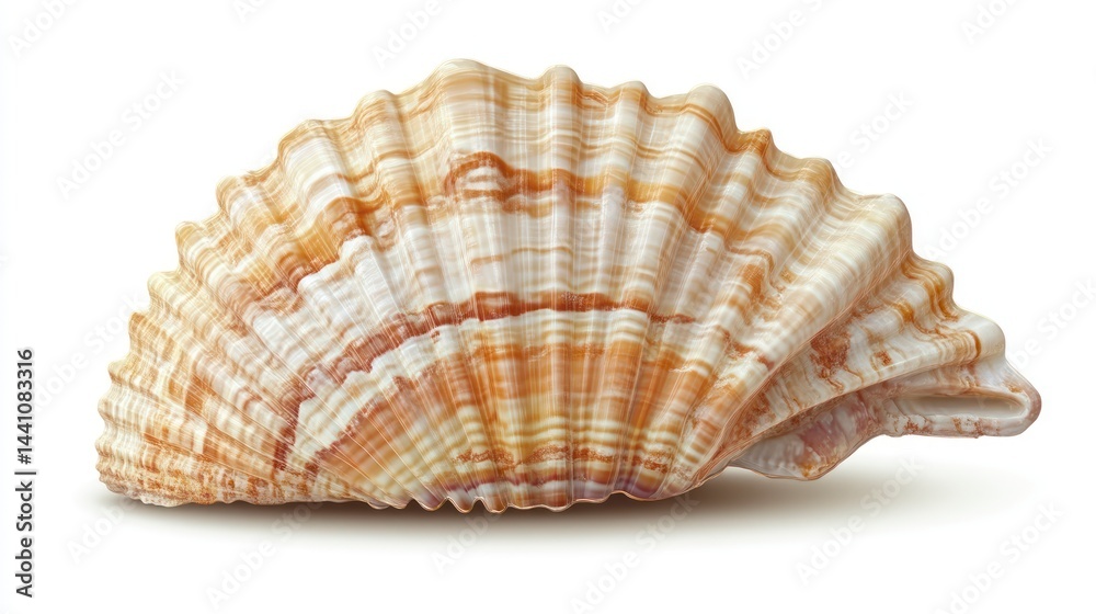 Fototapeta premium Seashell with Intricate Patterns and Natural Colors Ideal for Nature and Marine Themes