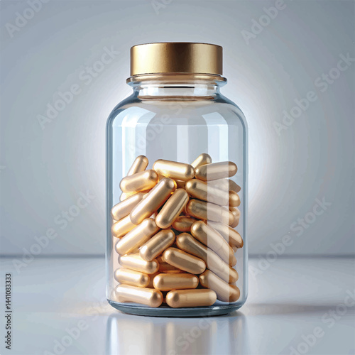 suppliments,3d suppliments bottle,realistic suppliments, transparent suppliment bootlles, tablets, multiple bottles,medicine,without label,glass jar multi color,capsules, omega 3 capsules, vitamins,  