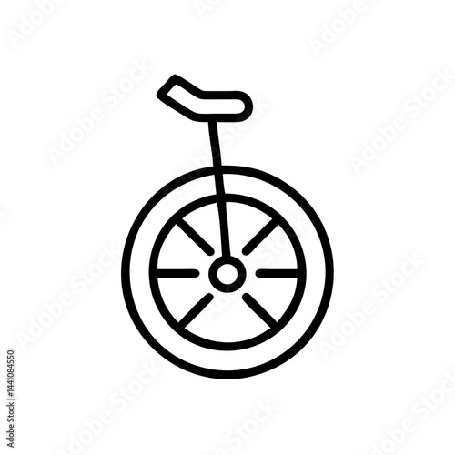 Monowheel icon, simple design, black and white, for personal transportation
