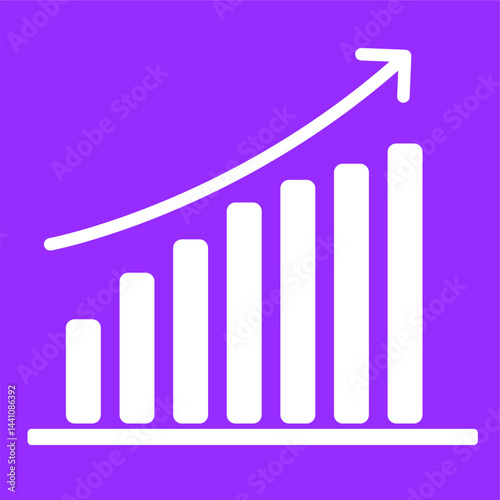 Graph in crescent bars with purple background