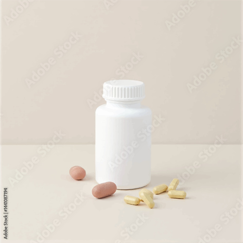 suppliments,3d suppliments bottle,realistic suppliments, transparent suppliment bootlles, tablets, multiple bottles,medicine,without label,glass jar multi color,capsules, omega 3 capsules, vitamins,  