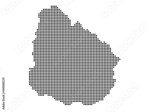 Dotted map of Uruguay Medium