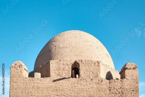 Luxor, Egypt - December 26 2023: Islamic architecture in Karnak Temple complex with dome structure