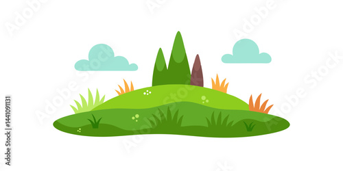 Fantasy grassland illustration vector illustration