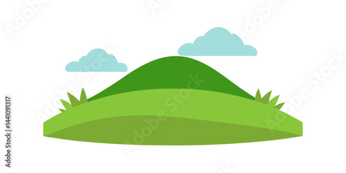 Grassy hill landscape clipart vector illustration