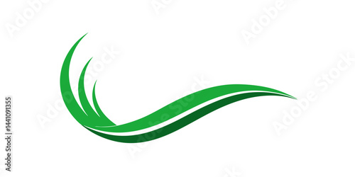 Green swoosh grass graphics vector illustration