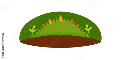 Moss and grass patch vector illustration