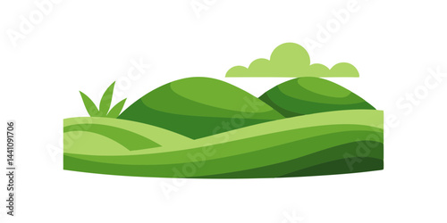 Rolling grass hills vector illustration