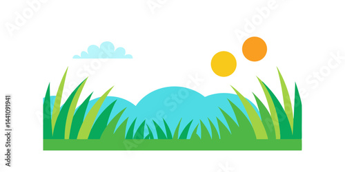 Summer vibe grass background vector illustration