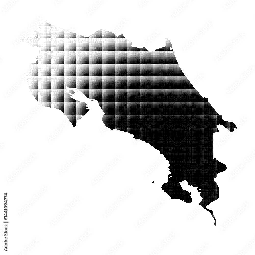 Fototapeta premium Dotted map of Costa Rica XL