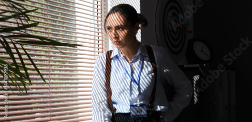 Female FBI agent looking in...