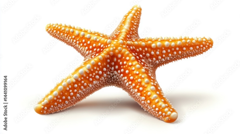 Vibrant Orange Starfish with White Spots on a Clean Background Perfect for Marine Life Ocean Vibrant Orange Starfish with White Spots on a Clean Background Perfect for Marine Life Ocean