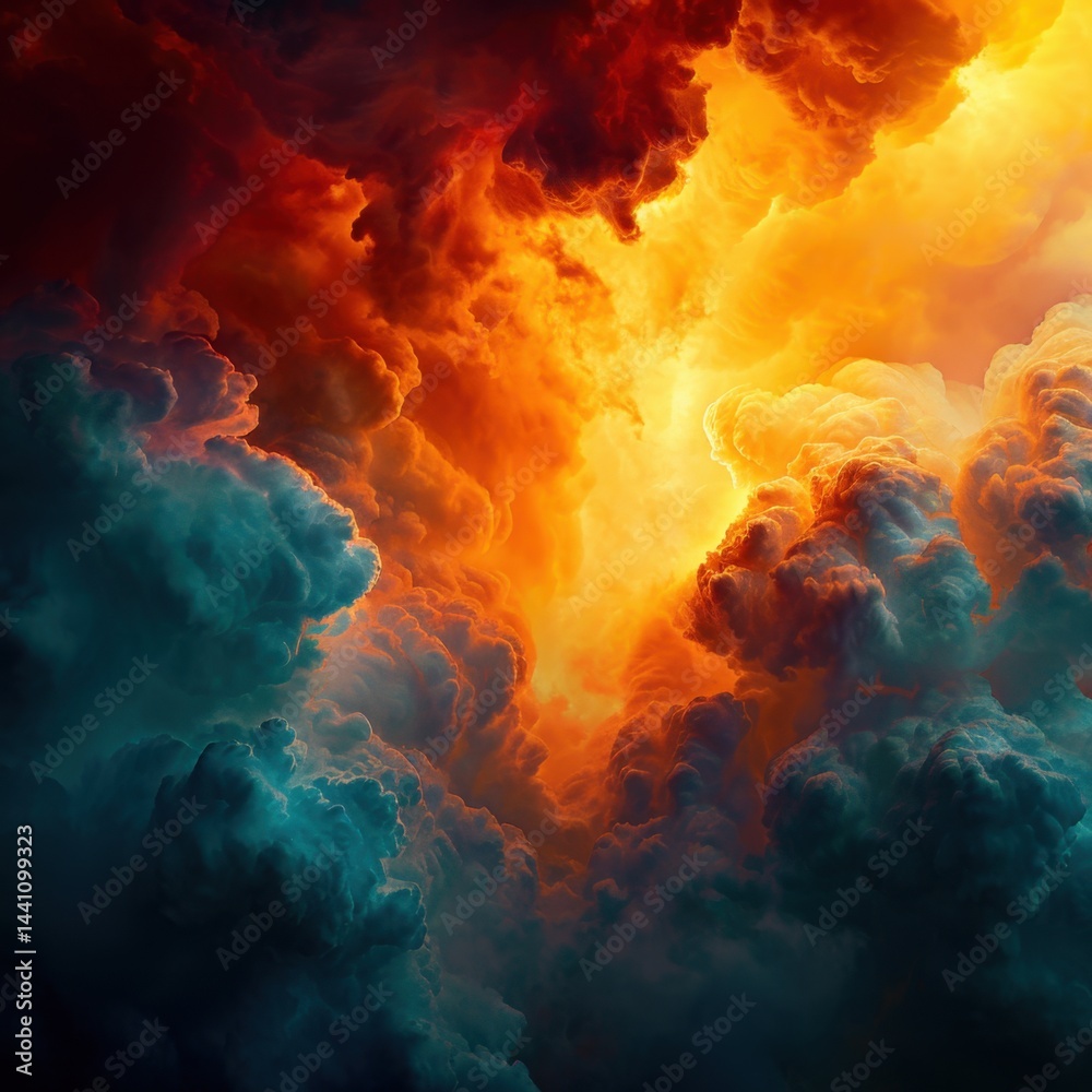Vibrant colors of the sky with dramatic clouds during golden hour twilight creating a stunning atmospheric display Vibrant colors of the sky with dramatic clouds during golden hour twilight creating a stunning atmospheric display