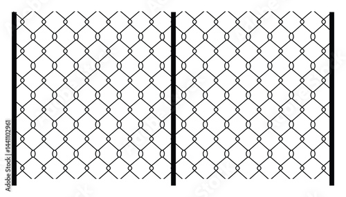 Chain link fence. Metal Wire Fence. Wire grid construction