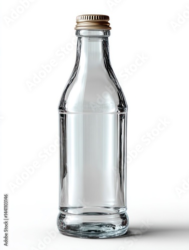 Wallpaper Mural Clear Glass Bottle with Metal Cap Isolated on White Background Torontodigital.ca