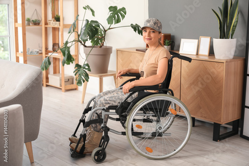 Female soldier in wheelchai...