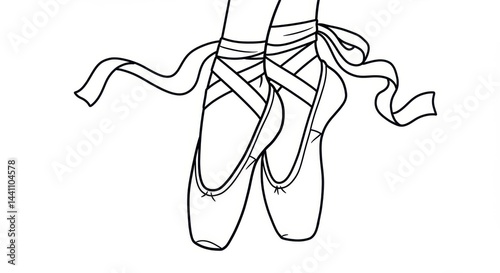 Cartoon Ballet Slippers with Ribbons