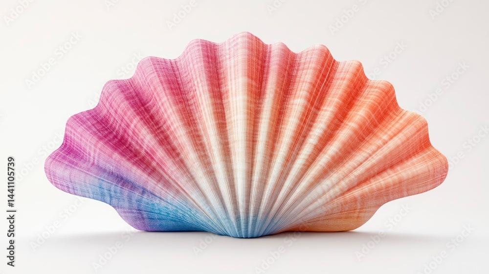Fototapeta premium Vibrant Seashell with Gradient Colors Perfect for Nature Art and Design Projects