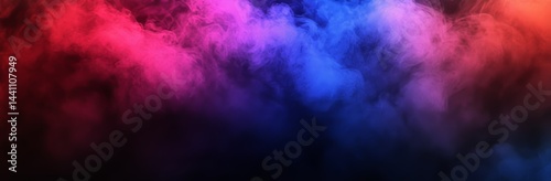 A dramatic MMA or boxing fight poster featuring smoke with a red and blue neon light effect, colored steam, and an overlay effect to represent a confrontation between two sports teams