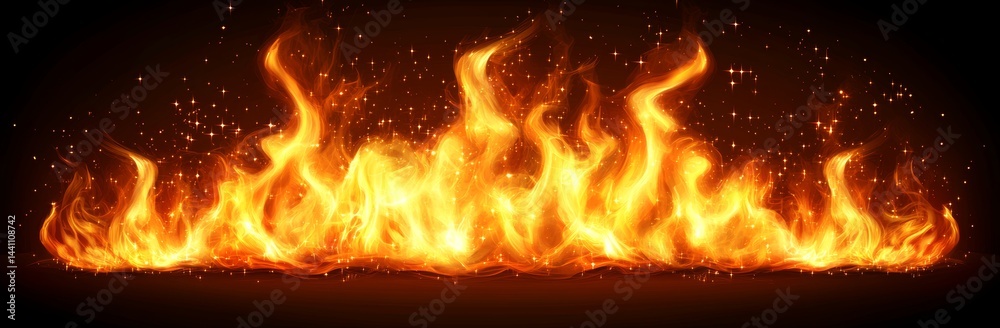 A black background is overlaid with red fire, smoke, and a flame that sparkles with a glowing ember in a 3D abstract environment of hot, flying sparks and realistic apocalypse heat fog, complete with A black background is overlaid with red fire, smoke, and a flame that sparkles with a glowing ember in a 3D abstract environment of hot, flying sparks and realistic apocalypse heat fog, complete with