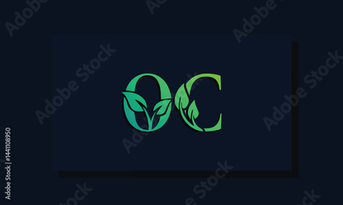 Minimal leaf style Initial OC logo