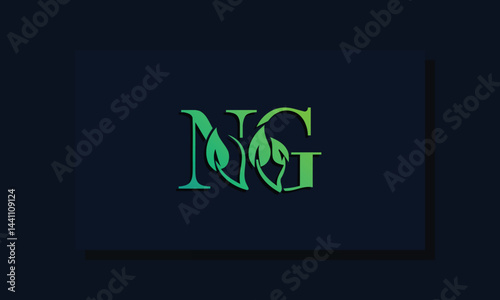 Minimal leaf style Initial NG logo