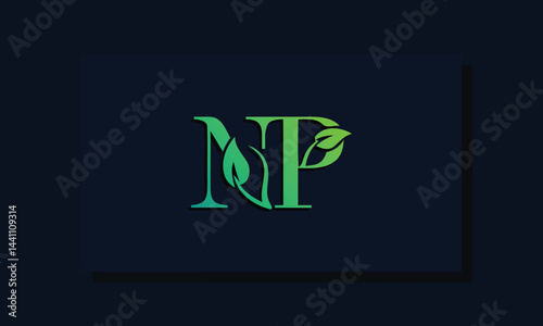 Minimal leaf style Initial NP logo