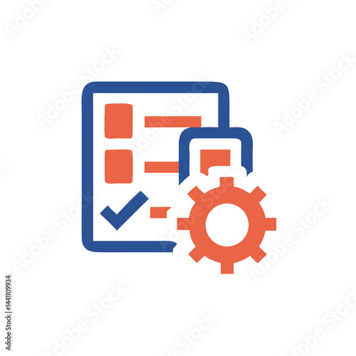 Task Management Checklist with Settings Icon Design  
