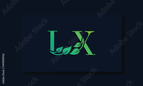 Minimal leaf style Initial LX logo