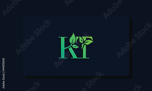 Minimal leaf style Initial KT logo.