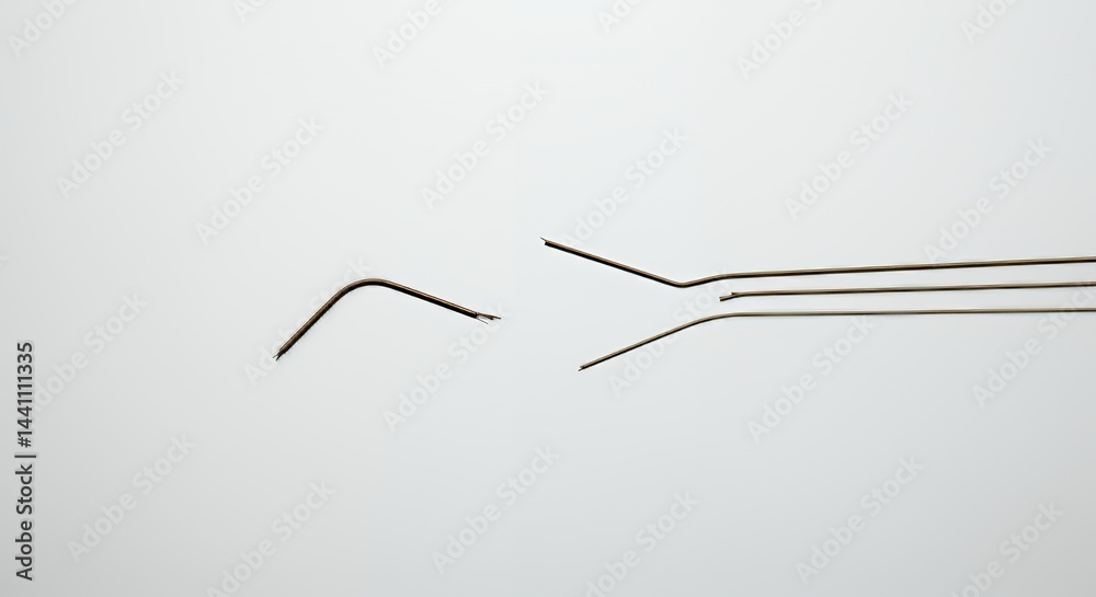 Snapped Guitar String Isolated Against White Backdrop Showcasing Frayed End Evoking Damage and Need for Repair Reuse and Recycle With Studio Lighting Snapped Guitar String Isolated Against White Backdrop Showcasing Frayed End Evoking Damage and Need for Repair Reuse and Recycle With Studio Lighting