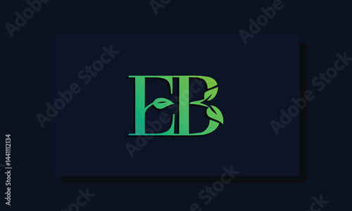 Minimal leaf style Initial EB logo.
