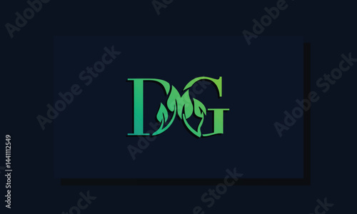 Minimal leaf style Initial DG logo