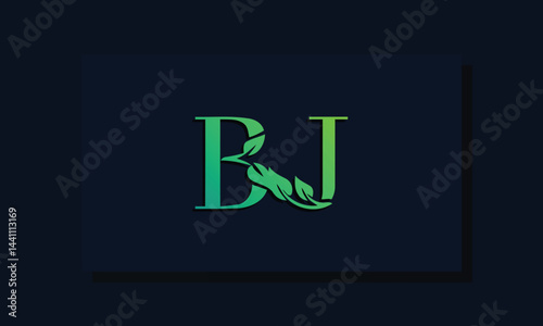 Minimal leaf style Initial BJ logo.