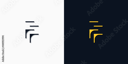 Minimalist abstract initial letters FF logo