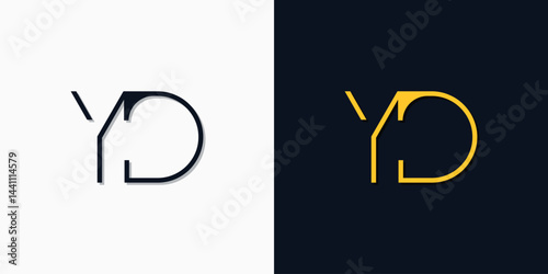 Minimalist abstract initial letters YD logo.
