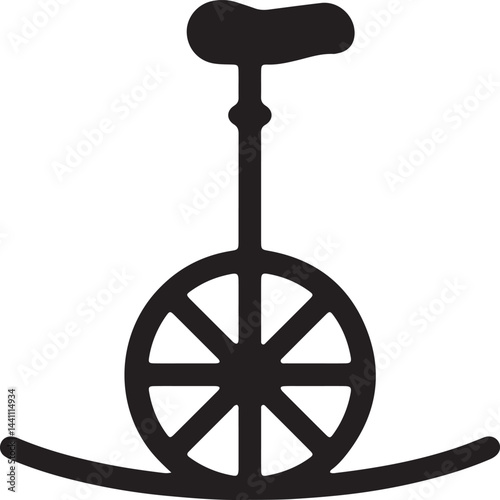 illustration of a unicycle riding on a tightrope